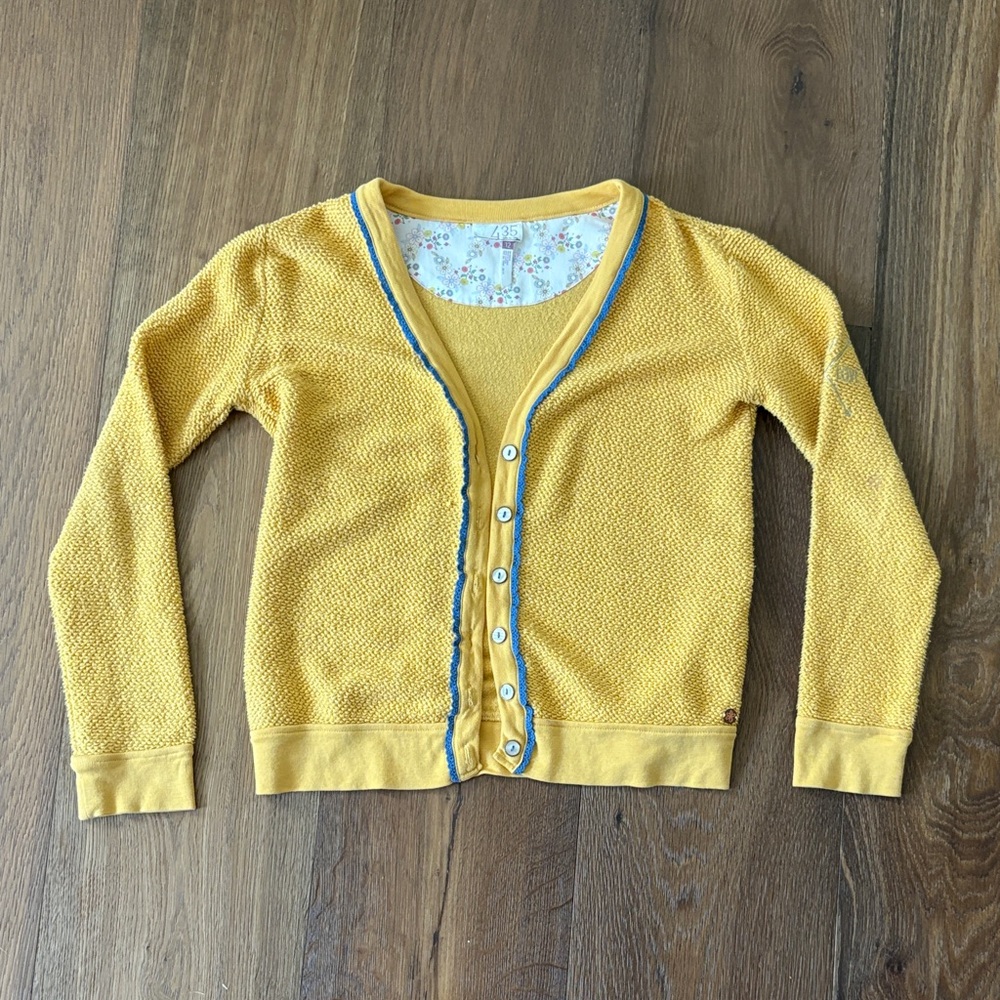 Matilda Jane Yellow Cardigan with Blue Trim